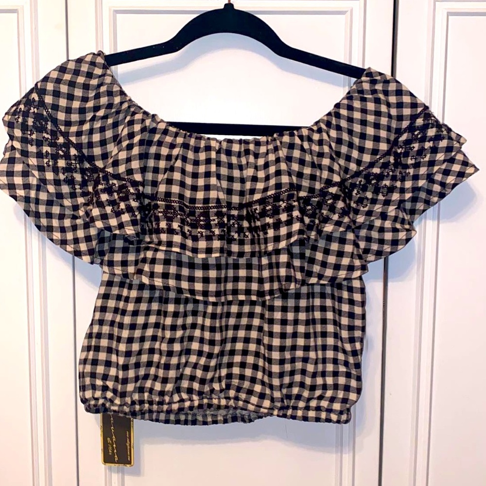 NWT Vintage Havana Womens/Juniors GinghamTop SizeL